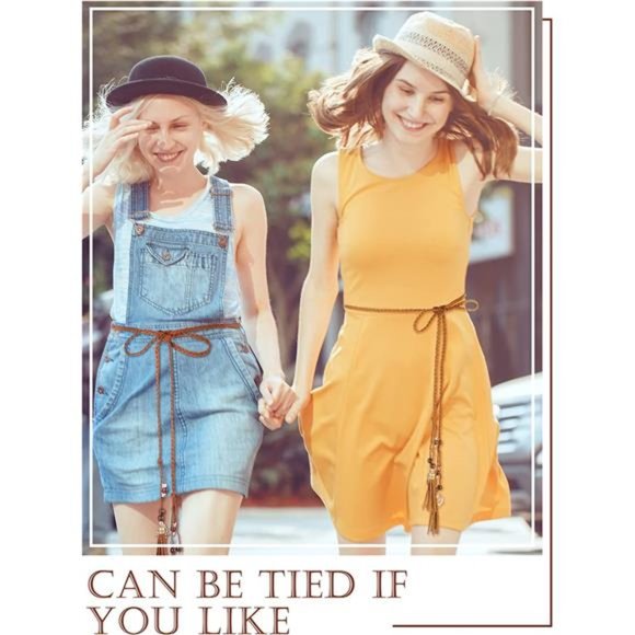 Vicenpal 3 Pieces Exotic Belt Skinny Western Belts for Women Tassel Waist Belt main image 5